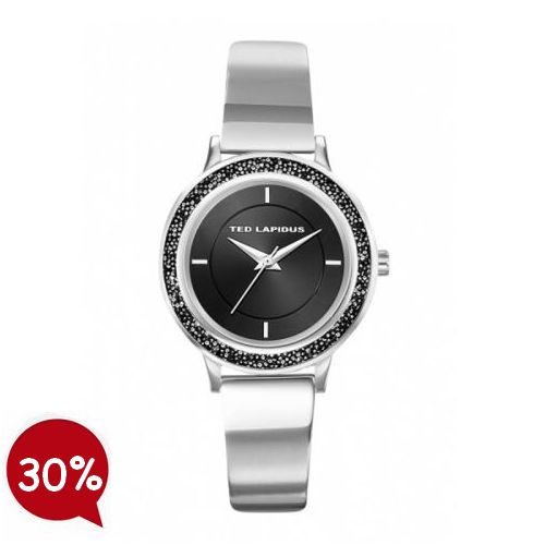 montre ted lapidus cuir bleu dorée bijouterie pinto jussey haute saone
