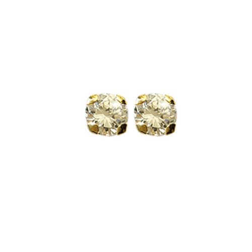 D765CO5mm Boucles d'oreille Or 9k oxydes 4 griffes