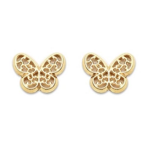 XBO708 Boucles d'oreille Or 9k enfant papillon dentelle bijouterie PINTO Ophélie Jussey Haute-Saône