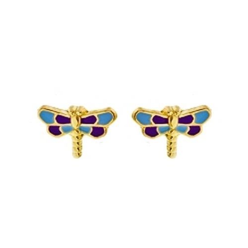 XBOR21 Boucles d'oreille Or 9k enfant libellules bijouterie PINTO Ophélie Jussey Haute-Saône