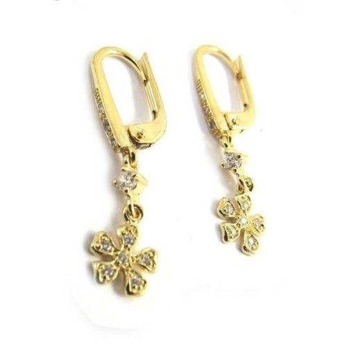 boucles d'oreilles fleur dormeuse plaqué or enfant bijouterie pinto jussey haute saone