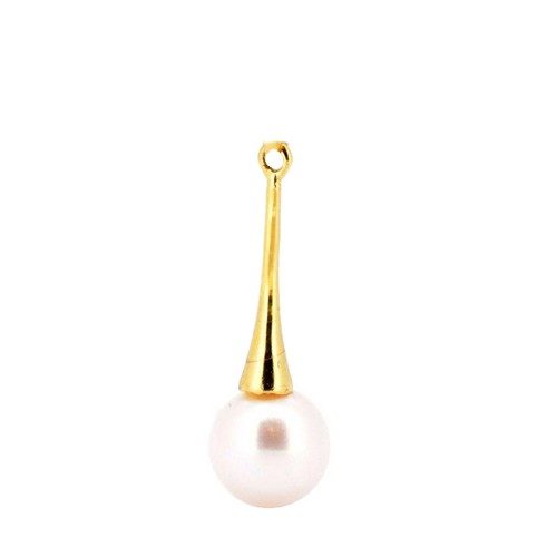 Pendentif Or 18k Perle blanche Cône