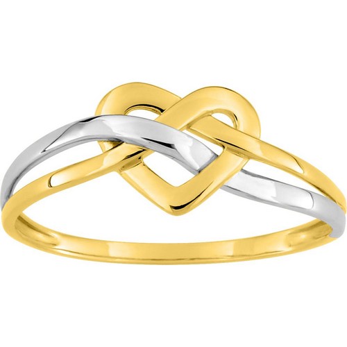 Bague Or 9k bicolore cœur 09AJ93B