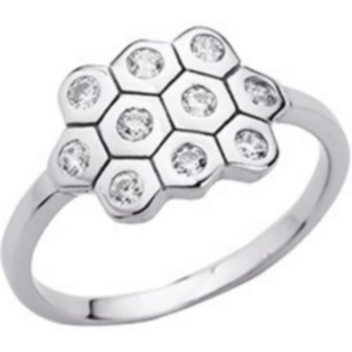 bijouterie pinto jussey 7027164 Bague argent oxydes nid abeille T54