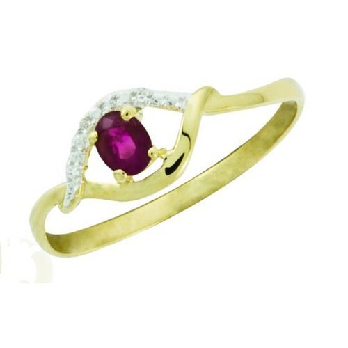 bijouterie pinto jussey 9R1324DTRU Bague Or 9k rubis diamant T54