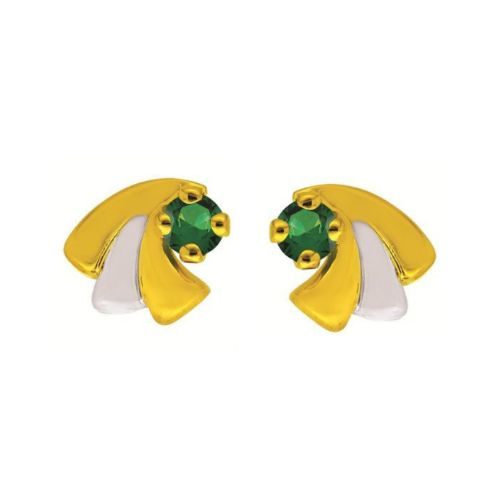 bijouterie pinto jussey haa29a Boucles d'oreille Or 18k bicolor émeraude vis