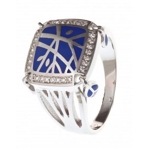 bijouterie pinto jussey re 107 Bague argent émail et zircons chevalière T60