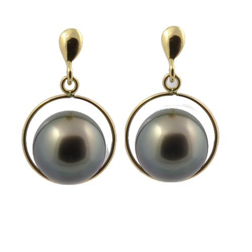 bijouterie pinto jussey Boucles d'oreille Or 18k Tahiti pendante cercle
