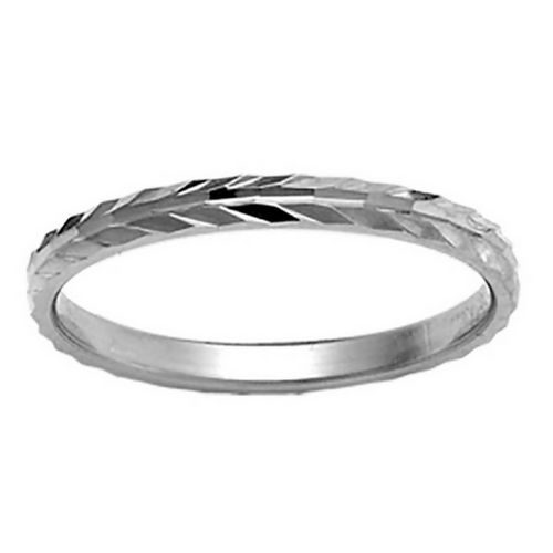 bijouterie pinto jussey 063922 Alliance argent diamantée épis 2mm