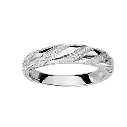 bijouterie pinto jussey 066346 Alliance argent bandes en biais oxydes