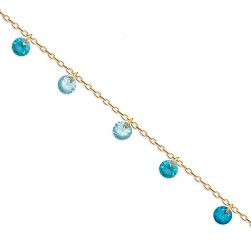 bijouterie pinto jussey 973432 Bracelet plaqué or pierres turquoises