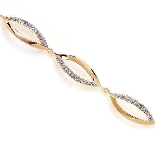 bijouterie pinto jussey 97096919 Bracelet plaqué or ovale demi empierré