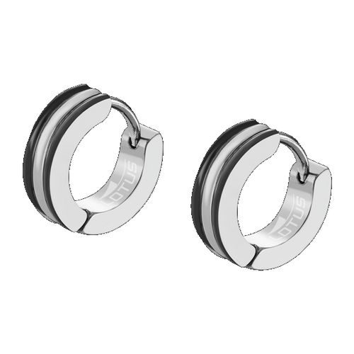 bijouterie pinto jussey LS2151-4/1 Boucles d'oreille acier homme Lotus créole noir