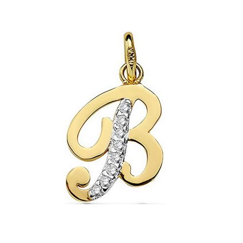 bijouterie pinto jussey B Pendentif Or 18k initiale B