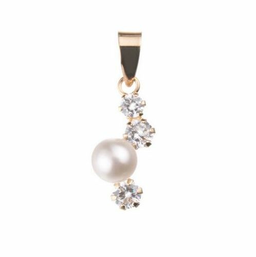 bijouterie pinto jussey PNE30250 xpa161Z Pendentif Or 18k Perle blanche oxydes