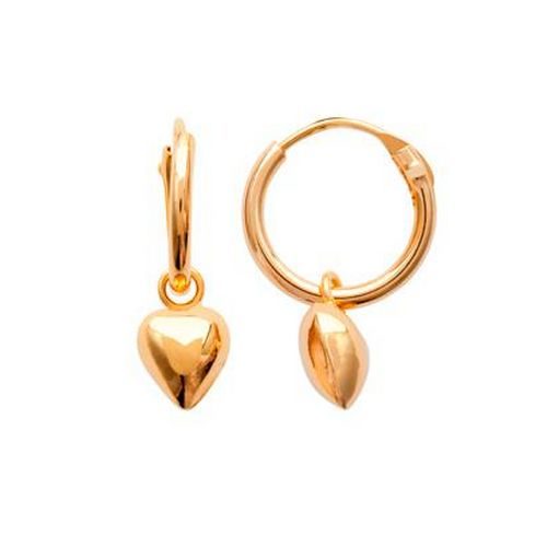 2020017 Boucles d'oreille plaqué or mini créole cœur