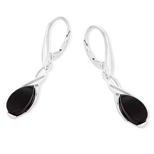 bijouterie pinto jussey CSA-BO008-AN Boucles d’oreille argent agate noire