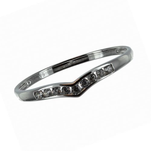 bijouterie pinto jussey na837 Bague Or 9k Blanc V oxydes T58