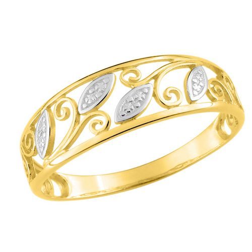 bijouterie pinto jussey 19729303 Bague Or 9k jaune Feuillage