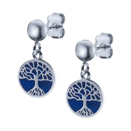 bijouterie pinto jussey ig 555 Boucles d'oreille acier arbre vie lapis