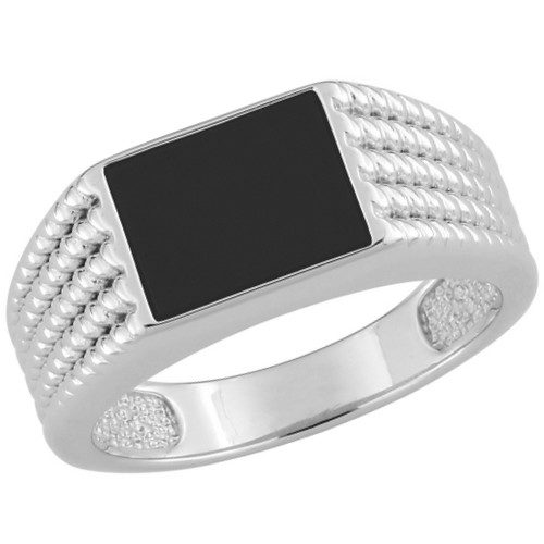 337897 Chevalière argent Onyx T64