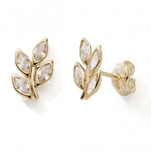 bijouterie pinto jussey n11495 Boucles d'oreille Or 9K feuille oxydes