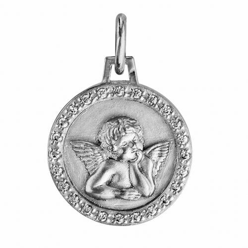bijouterie pinto jussey 070234 Médaille Argent Ange empierré