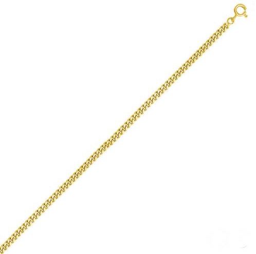 chaîne Or 9K Gourmette diamantée 1.4mm 45cm