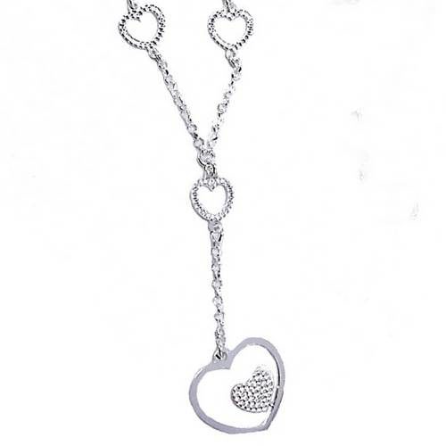 bijouterie pinto jussey AU 409 Collier argent coeurs