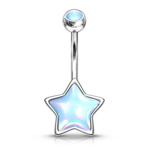 Piercing nombril Acier étoile bleu NSQ-5050-Q
