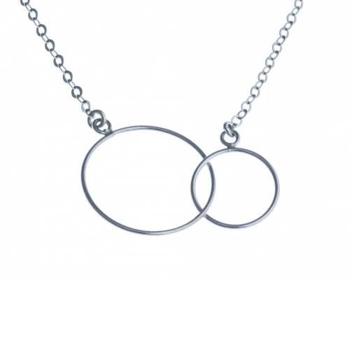 RB 453 Collier argent 2 ronds entrelacés