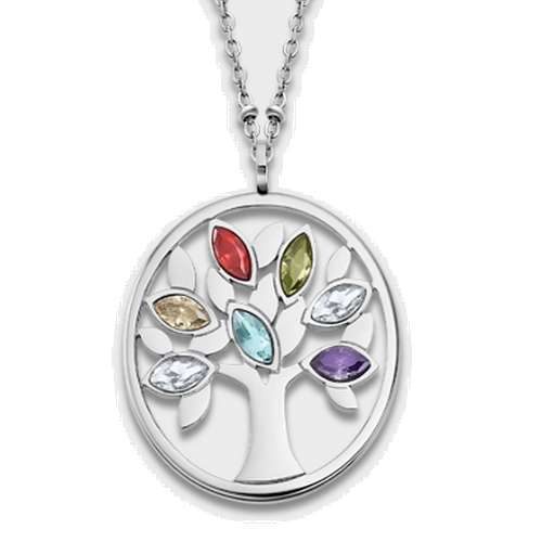 LS2192-1/1 Collier acier femme Lotus Style arbre Vie couleurs