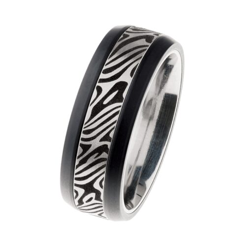 Bague ERNSTES Acier Bois noir R420 T62
