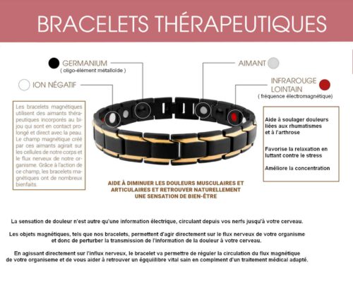 bracelet magnétique acier homme et femme