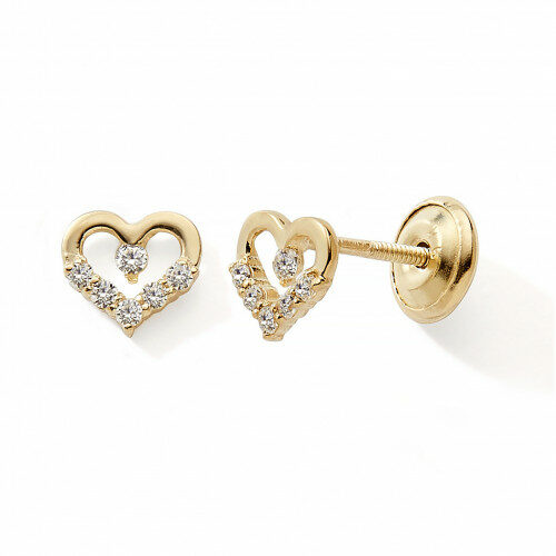Boucles d'oreille Or 18k cœurs VIS 10687V