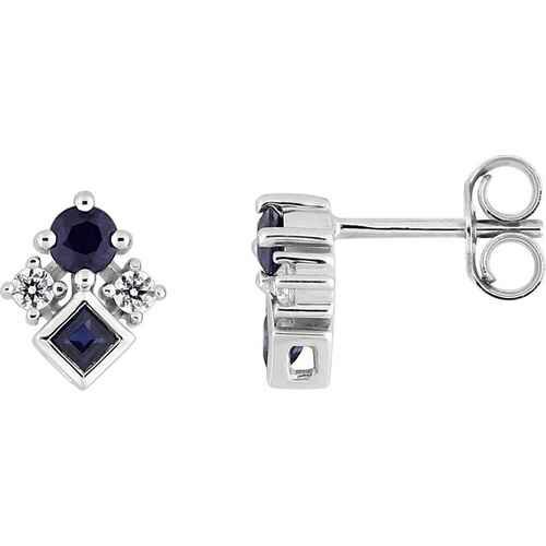Boucles d'oreille Or 18k Blanc Saphir 2.7290.S1