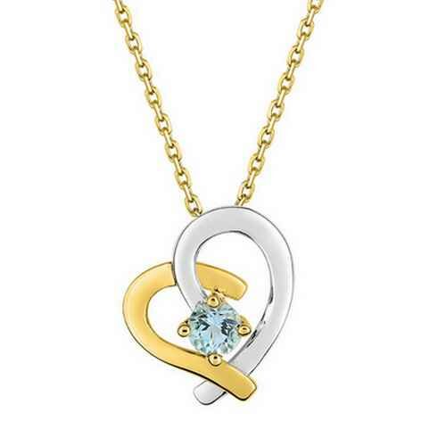 Collier Or 18k Topaze cœur 3.7181.T3