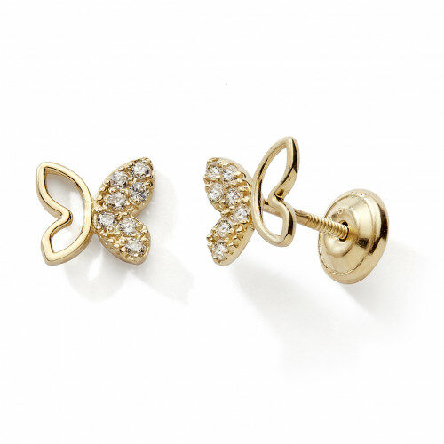 Boucles d'oreille Or 9k papillon VIS N10912V
