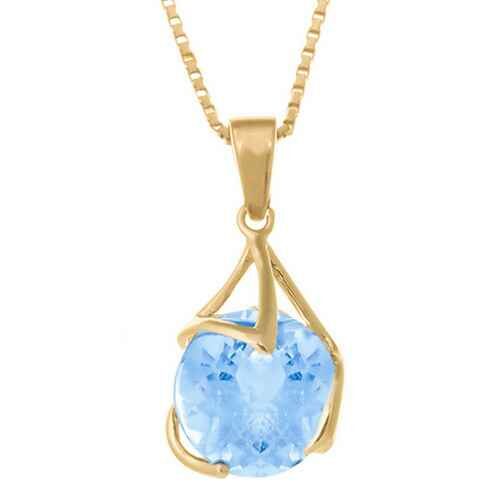Collier plaqué or Topaze bleu PP 449