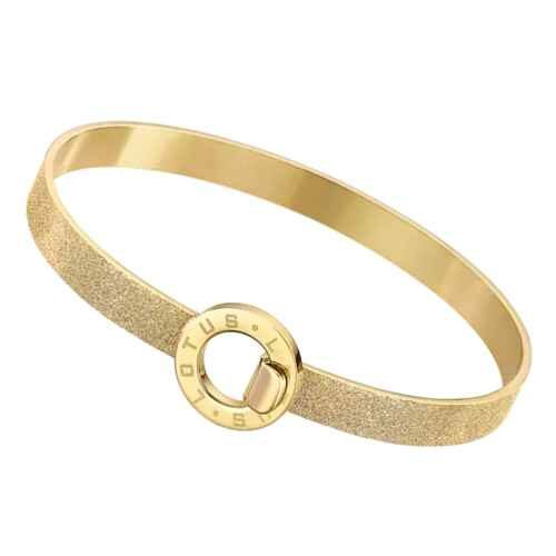 LS2080-2/2 Bracelet acier femme Lotus Style jonc granité doré