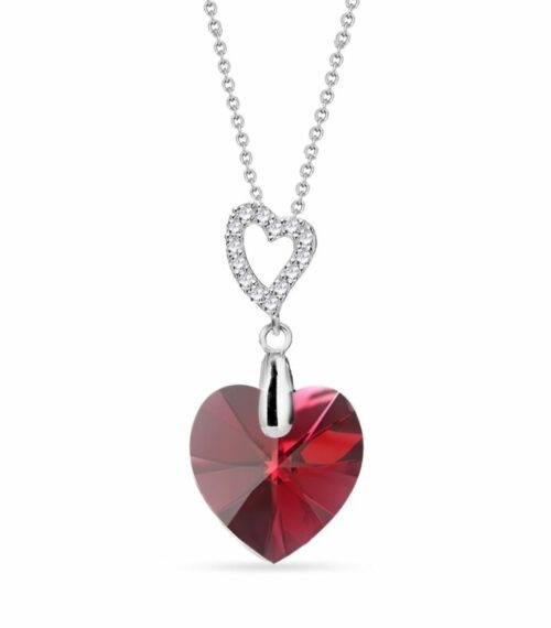 Bijouterie PINTO à Jussey en Haute-Saône A0151r Collier argent Spark Amore rouge