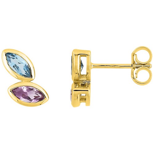Boucles d'oreille Or 9k 297303.V0 topaze et améthyste Bijouterie PINTO à Jussey