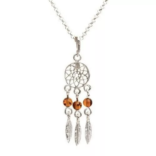 Collier argent attrape rêve ambre Bijouterie PINTO à Jussey en Haute-Saône