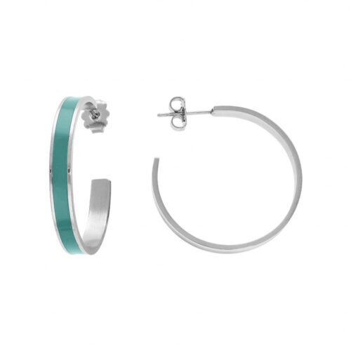 Boucles d'oreille en acier créole laque Bijouterie pinto Jussey haute-saone