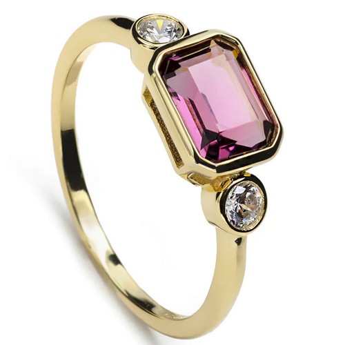 Bague argent doré LineA 19294-R violet