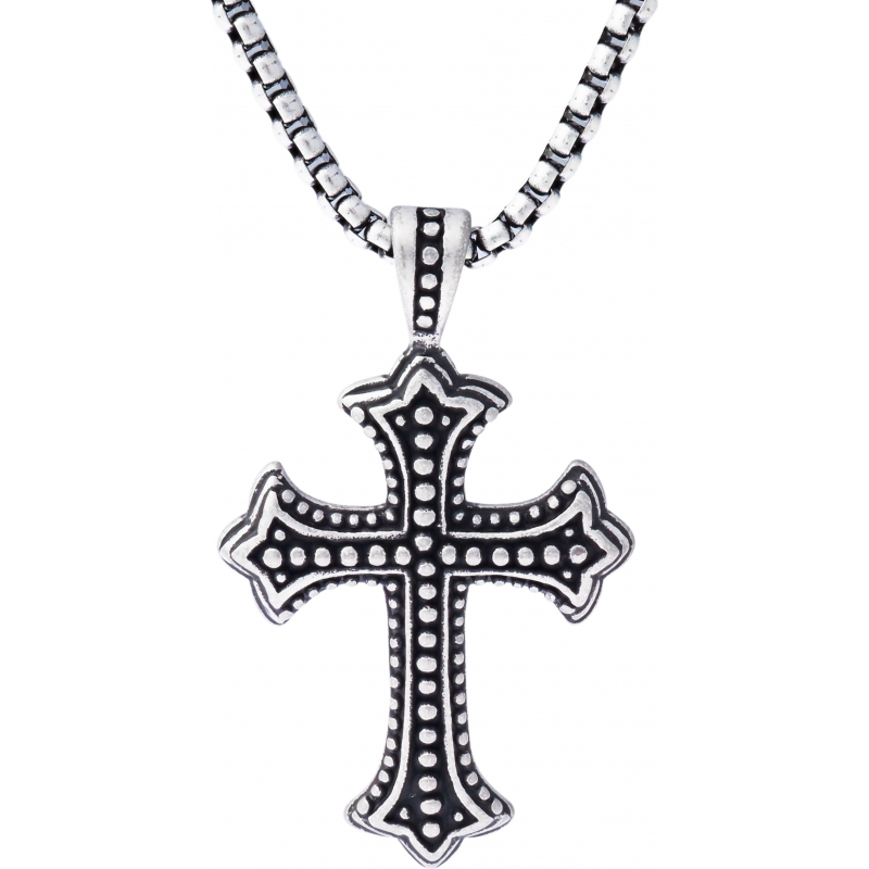 Collier Homme acier Croix HA 436