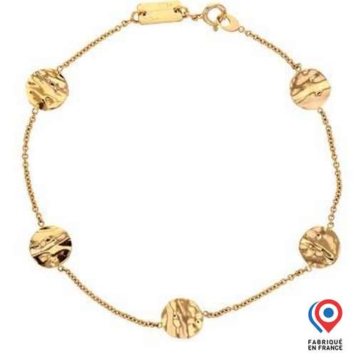 Bracelet Or 9k BB3127CNJ 5 pastilles froissées sans pierre
