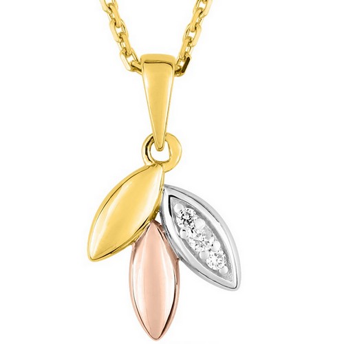Collier Or 9k Feuilles 3 Ors 397091.35