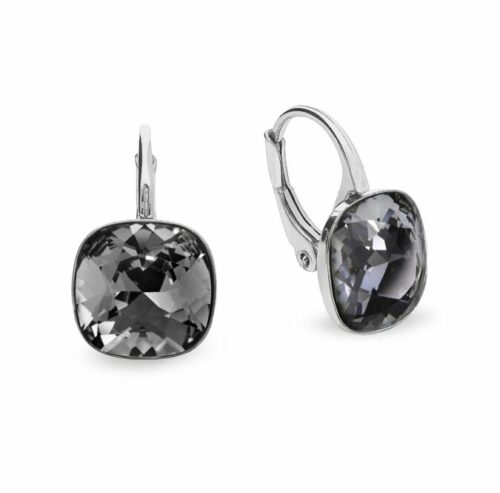 Boucles d'oreille Spark Barete A765GR cristal Swarovski coussin noir. bijouterie PINTO à JUSEY en Haute-Saône.