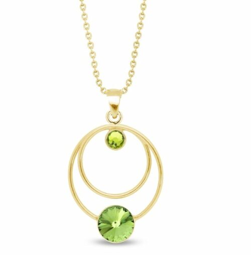 Collier Spark doré G0452PE. cristal Swarovski vert pomme. bijouterie PINTO à JUSEY en Haute-Saône.